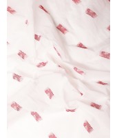 Navarupa Velvet Par Design Pure Handloom Cotton Saree (White-Red) - Durga Puja Collection