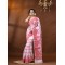 Resham Dhakai Jamdani Cotton Handloom Saree Alpana Paisle Kolka Design Jamdani Saree (White) 