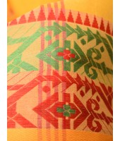 Traditional Tant Pure Handloom Cotton Saree Woven Bi-Color Mina Zari Karat Without Blouse Piece (Yellow)