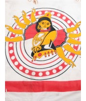 Bengal Handloom Pure Cotton Saree Dashabhuja HandPrint Design With Blouse Piece