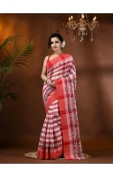 Madhabilata Print Design Pure Handloom Cotton Saree Without Blouse Piece - Durga Puja Collection