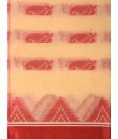Nabadurga Woven Design Cotton Saree (Off-White-Red) - Durga Puja Collection | Desh Bidesh