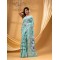 Rangabati Resham Dhakai Jamdani Bengal Pure Cotton Handloom Saree without Blouse Piece (Firoza)