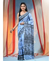 Women's Pure Cotton Saree Sahaj Path Design Handloom Saree without Blouse Piece