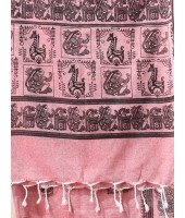 Women's Pure Cotton Saree Sahaj Path Design Handloom Saree without Blouse Piece Deep Pink