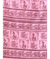 Women's Pure Cotton Saree Sahaj Path Design Handloom Saree without Blouse Piece Pink