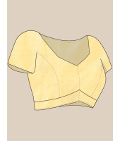  Women's Pure Cotton Saree Sahaj Path Design Handloom Saree without Blouse Piece Yellow