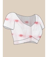 Traditional Bengal Handloom Cotton Saree Tri Phool Design With Blouse Piece(White red)