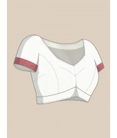 Handloom Pure Cotton Saree with Tribal Hand-Made Art Design (Red-White) - Durga Puja Collection