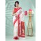 Handloom Pure Cotton Saree Trinetra Durga Print Design With Blouse Piece