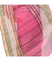 dB DESH BIDESH Women`s Traditional Bengali 3D Temple Design Pure Handloom Cotton Saree Without Blouse Piece (Pink)