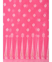  Resham Dhakai Jamdani Bengal Pure Cotton Handloom Saree Diamond Queen Design (Pink)