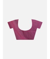 Cotton Silk and Bengal Soft Khadi Cotton Mix Ghicha Handloom Saree With Blouse Piece (Blue Deep Pink)