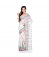 DESH BIDESH Women Bengal Tant Traditional Handloom Pure Cotton Saree Noyonchuri Design Without Blouse Piece