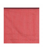 Bengal Half Half Ghicha Handloom Cotton Silk Saree With Blouse Piece (Red Black)